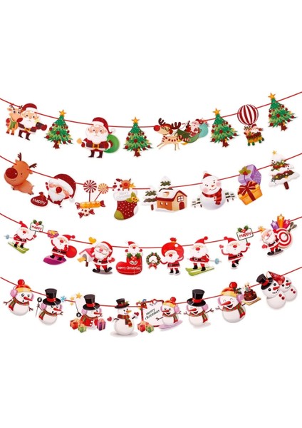 Stil 4 Merry Christmas Dekorasyon Banner Yılbaşı Ağacı Süsleri Noel Noel Baba Kolye Noel Hediyesi Yeni Yıl Dekorasyon Ev Için (Yurt Dışından)