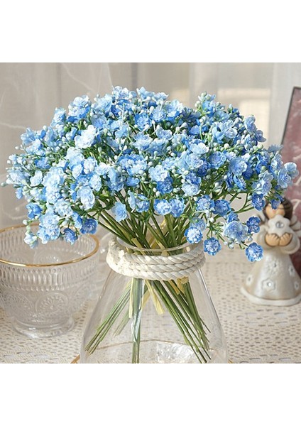Mavi 40 Kafa Buket Yapay Plastik Çiçek El Yapımı Babysbreath Sahte Bitki Gypsophila Çiçek Düğün Ev Masa Süsü Için Düzenlemek (Yurt Dışından) modelleri