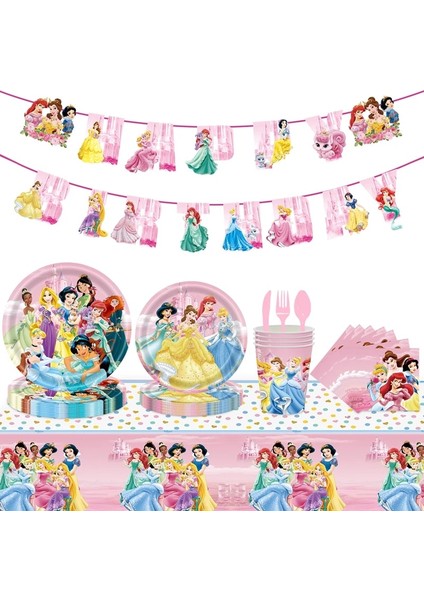 1 Adet-Balon Disney Yeni Prenses Bebek Duş Parti Kek Dekorasyon Doğum Günü Partisi Dekoru Kız Parti Bardağı Plaka Tek Kullanımlık Sofra Malzemeleri (Yurt Dışından)