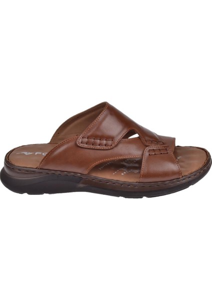 Deri Comfort Erkek Terlik For-Tuna Taba