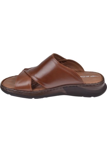 Deri Comfort Erkek Terlik For-Tuna Taba