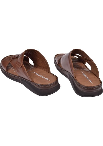 Deri Comfort Erkek Terlik For-Tuna Taba