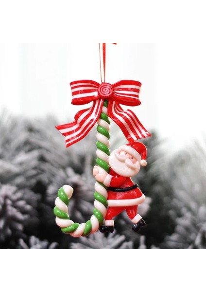 Noel Baba Noel Süslemeleri Yumuşak Kil Noel Baba Kardan Adam Küçük Baston Şeker Kamışı Noel Ağacı Kolye Noel 2022 Süsler Ev Için (Yurt Dışından)