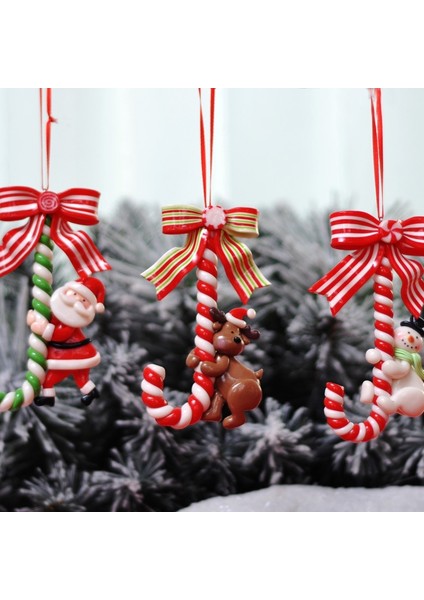 Noel Baba Noel Süslemeleri Yumuşak Kil Noel Baba Kardan Adam Küçük Baston Şeker Kamışı Noel Ağacı Kolye Noel 2022 Süsler Ev Için (Yurt Dışından)