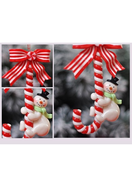 Noel Baba Noel Süslemeleri Yumuşak Kil Noel Baba Kardan Adam Küçük Baston Şeker Kamışı Noel Ağacı Kolye Noel 2022 Süsler Ev Için (Yurt Dışından)
