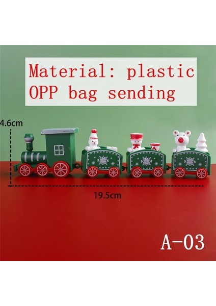 Plastik Yeşil Ahşap Noel Tren Süs Noel Dekorasyonu Ev Için Noel Baba Bebek Hediye Oyuncaklar El Sanatları Masa Navidad Deco Noel 2022 Yeni Yıl (Yurt Dışından)