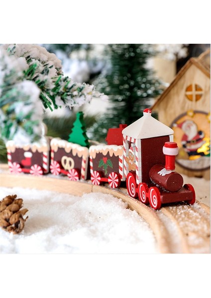 Plastik Yeşil Ahşap Noel Tren Süs Noel Dekorasyonu Ev Için Noel Baba Bebek Hediye Oyuncaklar El Sanatları Masa Navidad Deco Noel 2022 Yeni Yıl (Yurt Dışından)
