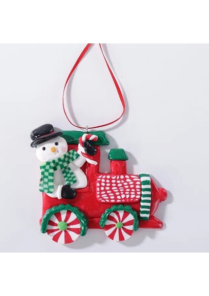 E Noel Yumuşak Kil Şeker Tren Kolye Noel Baba Zencefilli Kurabiye Adam Noel Ağacı Asılı Süsleme Merry Christmas Dekor Ev Için (Yurt Dışından)