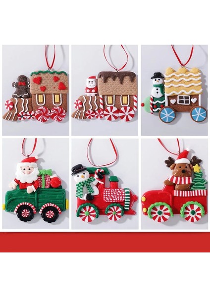 E Noel Yumuşak Kil Şeker Tren Kolye Noel Baba Zencefilli Kurabiye Adam Noel Ağacı Asılı Süsleme Merry Christmas Dekor Ev Için (Yurt Dışından) fiyatları
