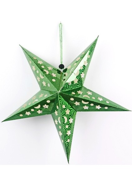 Yeşil 30 cm Noel Dekoratif Ürünler Lazer Yıldız Kağıt Katı Pentagram Kolye Ev Partisi Odası Festivali Dekoratif Tavan Asılı Dekorlar (Yurt Dışından)