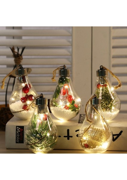 06 Noel Ağacı Dekor Peri Işıklar Şeffaf LED Işıklı Gece Lambası Topu Asılı Kolye Ev Yeni Yıl Noel Süslemeleri (Yurt Dışından) fiyatları