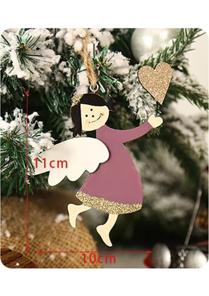 232-HAKI Noel Noel Sevimli Melek Kolye Noel Ağacı Süsleri Ahşap El Sanatları Noel Süslemeleri Ev Dıy Çocuk Hediye Için Yeni Yıl 2022 (Yurt Dışından)
