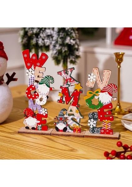 Noel Yeni Noel Dekorasyon Ahşap Masa Üstü Ayakta Süsler Hoş Geldiniz Noel Noel Mektup Ahşap Burcu Merry Christmas Dekor Ev Için (Yurt Dışından) fiyatları