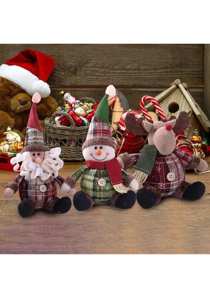 K--Elk 2023 Sevimli Noel Noel Baba Kardan Adam Geyik Bebek Dekorasyon Hediye Bebek Noel Ağacı Asılı Süsleme Yeni Yıl Noel Ev Dekorasyonu (Yurt Dışından)