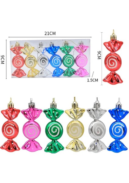 Altın Spiral 6 Adet Noel Kolye Galvanik Şeker Noel Topu Yılbaşı Ağacı Süsleri Yeni Yıl 2023 Noel Ev Dekor Navidad 2022 Hediye (Yurt Dışından) fırsatları