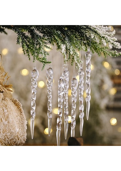 Şeffaf 10 Adet/grup Noel Sahte Kar Taneleri Noel Ağacı Asılı Süsleme Simülasyon Buz Kış Parti Noel Yeni Yıl Dekorasyon Icicle (Yurt Dışından)