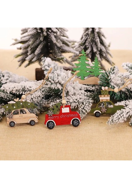 G Noel Süslemeleri Ahşap Boyalı Renkli Araba Noel Ağacı Süsler Kolye Dekor Ev Çocuk Oyuncakları Hediye Için Noel Yeni Yıl (Yurt Dışından)