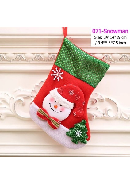 071-KARDAN Adam Noel Baba Çorap Çorap Şeker Çanta Noel Ağacı Süsler Kolye Keten Hediye Çantası Çocuk Şömine Asılı Dekorlar Parti Kaynağı (Yurt Dışından)