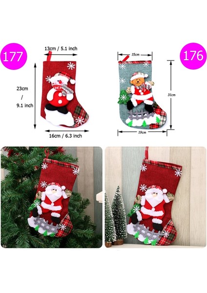 071-KARDAN Adam Noel Baba Çorap Çorap Şeker Çanta Noel Ağacı Süsler Kolye Keten Hediye Çantası Çocuk Şömine Asılı Dekorlar Parti Kaynağı (Yurt Dışından)