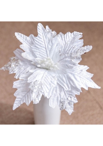 Stil 3 25*25 cm El Yapımı Kumaş Çiçek Yapay Payetli Flanel Çiçek Noel Ağacı Dekor Ev Oturma Odası Ofis Masaüstü Süsler (Yurt Dışından)