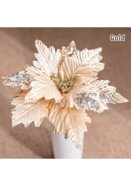 Stil 3 25*25 cm El Yapımı Kumaş Çiçek Yapay Payetli Flanel Çiçek Noel Ağacı Dekor Ev Oturma Odası Ofis Masaüstü Süsler (Yurt Dışından)