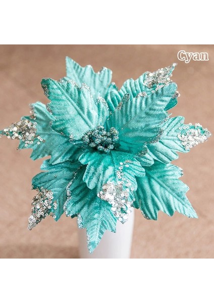 Stil 3 25*25 cm El Yapımı Kumaş Çiçek Yapay Payetli Flanel Çiçek Noel Ağacı Dekor Ev Oturma Odası Ofis Masaüstü Süsler (Yurt Dışından)