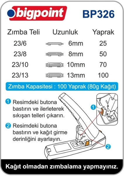 | Zımba Makinesi Arşiv Tipi , 100 Yaprak Kapasiteli, Güç Tasarruflu, Siyah