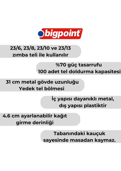 | Zımba Makinesi Arşiv Tipi , 100 Yaprak Kapasiteli, Güç Tasarruflu, Siyah