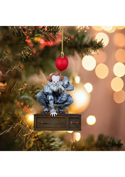 P Merry Christmas Dekorasyon 2023 Korku Filmi Akrilik Düz Kolye Noel Ağacı Süslemeleri Mutlu Yıllar 2023 Noel Natal (3d Değil) (Yurt Dışından) fırsatları