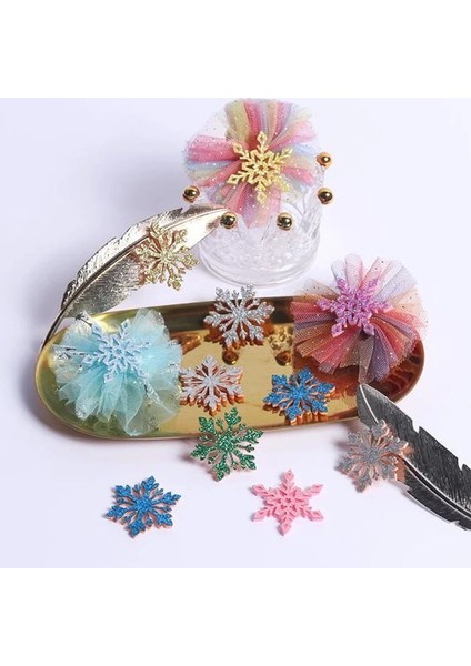 Stil 6 10 Adet 10 Adet 34/36MM Glitter Noel Kar Taneleri Parlak Altın Rengi Toz Kumaş Aplikler Düğün Yamalar Yapımı Dıy Zanaat (Yurt Dışından) indirimleri