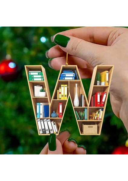 U Kişiselleştirilmiş Noel Süsler Kitap 26 Mektup Şekilli Kitaplık Ağacı Dekorasyon Süs Asılı Kolye Hediyeler Noel W6W8 (Yurt Dışından) indirimleri