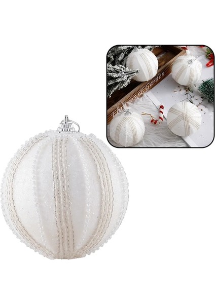Beyaz 4 8 cm 1 Adet 8 cm Glitter Büyük Noel Topları Yılbaşı Ağacı Süsleri Topları Noel Ağacı Süsleri Asılı Kolye Navidad 2023 Yeni Yıl (Yurt Dışından)