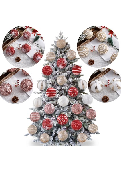 Beyaz 4 8 cm 1 Adet 8 cm Glitter Büyük Noel Topları Yılbaşı Ağacı Süsleri Topları Noel Ağacı Süsleri Asılı Kolye Navidad 2023 Yeni Yıl (Yurt Dışından)