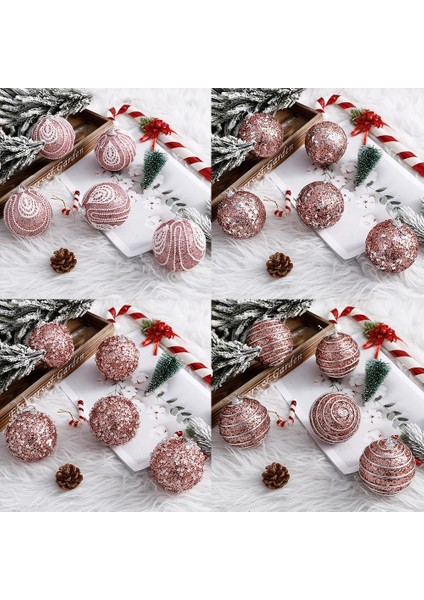 Beyaz 4 8 cm 1 Adet 8 cm Glitter Büyük Noel Topları Yılbaşı Ağacı Süsleri Topları Noel Ağacı Süsleri Asılı Kolye Navidad 2023 Yeni Yıl (Yurt Dışından)