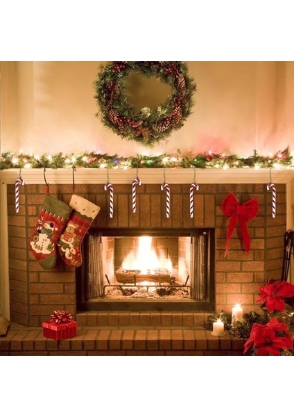 Mavi Noel Şeker Kamışı Süsler 6 Adet Şeker Kamışı Asılı Dekorlar Noel Ağacı Asılı Dekorasyon Bükülmüş Koltuk Değneği Şeker Kamışları (Yurt Dışından)