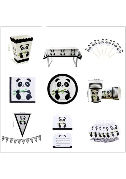 Kağıt Saman 25 Adet Panda Tema Çocuk Doğum Günü Partisi Malzemeleri Bambu Kağıt Saman Tabaklar Bardaklar Banner Kek Toppers Tek Kullanımlık Sofra Erkek Bebek Duş (Yurt Dışından) fiyatları