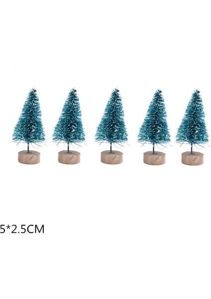 5 cm -Teal 5 Adet 5-16 cm Sisal Fiber Mini Noel Ağacı Kar Don Çam Ağacı Dıy Zanaat Noel Partisi Masa Dekorasyon Noel Süsleri (Yurt Dışından)
