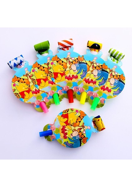 Üfleme-6 Adet Winnie The Pooh Karikatür Tema Parti Malzemeleri Tek Kullanımlık Sofra Kağıt Saman Tabaklar Oyuncaklar Doğum Günü Şekeri Bebek Duş Süslemeleri (Yurt Dışından)
