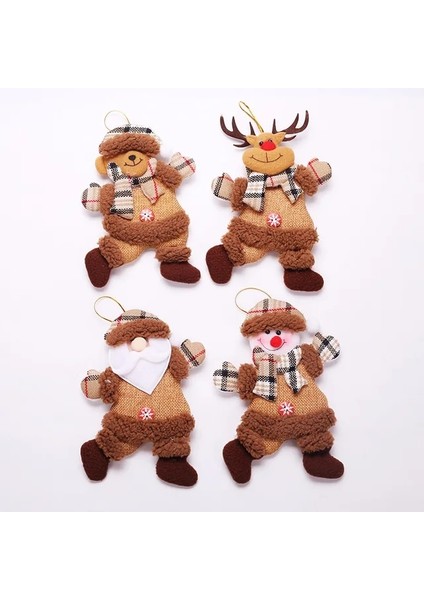 Haki Ayı Noel Baba Kardan Adam Geyik Ayı Kumaş Bebek Asılı Hediye Noel Ağacı Aksesuarları Ev Noel Süsleri Için Merry Christmas Dekor (Yurt Dışından)