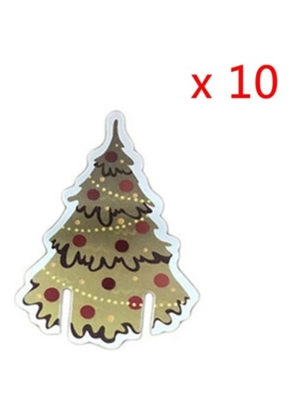 Noel Ağacı 10 Adet Noel Fincan Kartı Noel Baba Şapkası Şarap Bardağı Dekor Süsler Navidad Noel Yeni Yıl Hediye Noel Süslemeleri (Yurt Dışından)