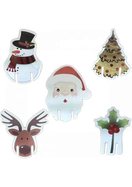 Noel Ağacı 10 Adet Noel Fincan Kartı Noel Baba Şapkası Şarap Bardağı Dekor Süsler Navidad Noel Yeni Yıl Hediye Noel Süslemeleri (Yurt Dışından)