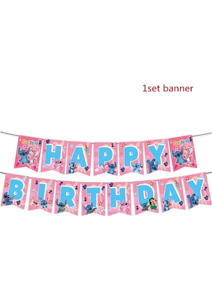 Resim Olarak 1 Adet Pembe Lilo ve Dikiş Kızın Doğum Günü Dekorasyon Tek Kullanımlık Kağıt Tabak Afiş Peçete Bardak Balonlar Bebek Duş Çocuklar Parti Malzemeleri (Yurt Dışından)
