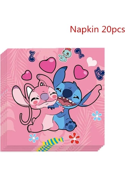 Resim Olarak 1 Adet Pembe Lilo ve Dikiş Kızın Doğum Günü Dekorasyon Tek Kullanımlık Kağıt Tabak Afiş Peçete Bardak Balonlar Bebek Duş Çocuklar Parti Malzemeleri (Yurt Dışından)