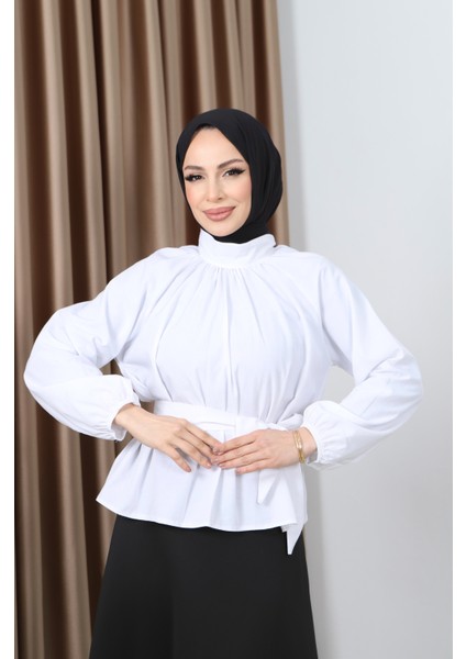 Tesettür Kuşaklı Gömlek