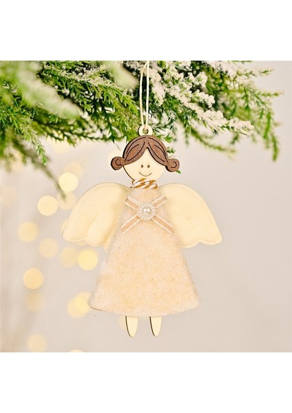 06-Haki 1pc Yeni Yıl Noel Peluş Melek Bebekler Sevimli Şapkalı Noel Ağacı Süs Noel Ev Dekorasyonu Bebek Kolye Çocuk Hediyesi 2021 (Yurt Dışından)