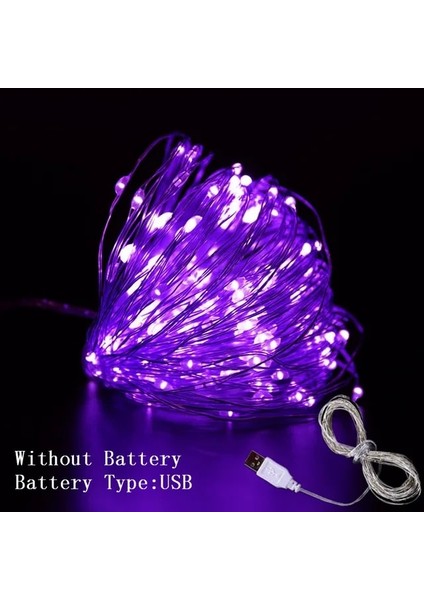 USB Mor 1 M 10LED 1 M/2 M/3 M/5 M/10 M Peri Dize Işıklar LED USB Açık Pil Kumandalı Garland Noel Süslemeleri Noel Yeni Yıl Süsler Dekor (Yurt Dışından)