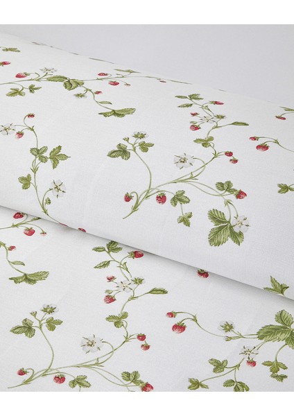 Strawberry Pamuk Tek Kişilik Nevresim Takımı 160 x 220 cm Yeşil – Kırmızı