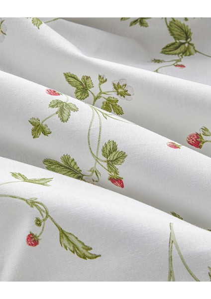 Strawberry Pamuk Tek Kişilik Nevresim Takımı 160 x 220 cm Yeşil – Kırmızı