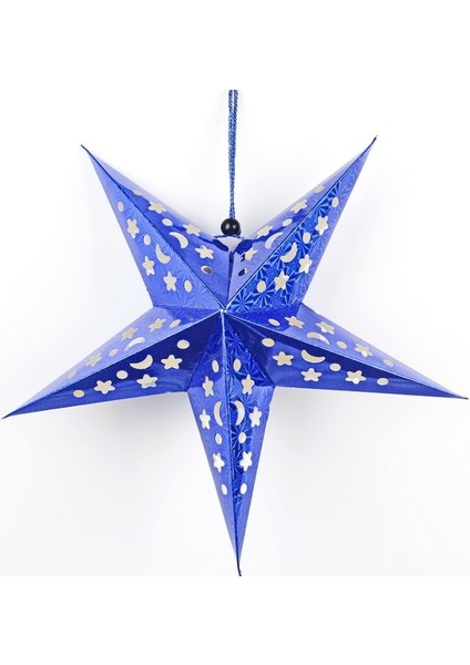 Mavi 30 cm Noel Dekoratif Ürünler Lazer Yıldız Kağıt Katı Pentagram Kolye Ev Partisi Odası Festivali Dekoratif Tavan Asılı Dekorlar (Yurt Dışından)