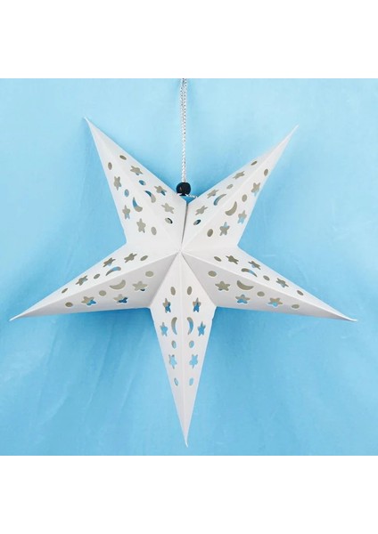 Mavi 30 cm Noel Dekoratif Ürünler Lazer Yıldız Kağıt Katı Pentagram Kolye Ev Partisi Odası Festivali Dekoratif Tavan Asılı Dekorlar (Yurt Dışından)